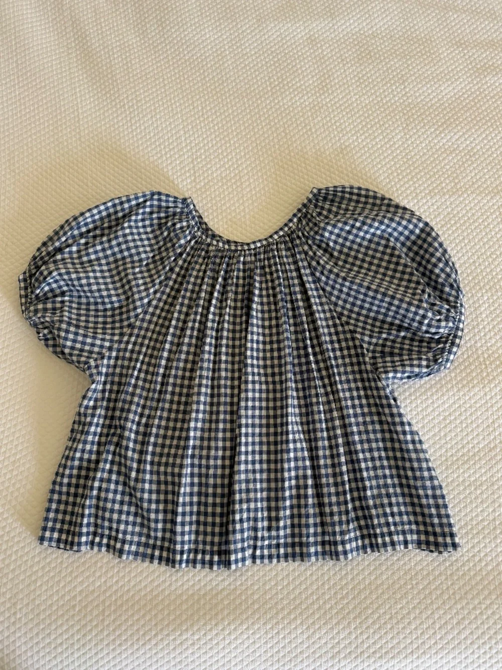 DÔEN June Blouse Top Blue Gingham Organic Cotton Blend Size XS - Picture 6 of 8